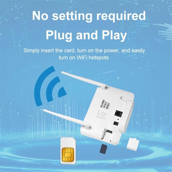 4G Trådløs Router 300Mbps 4G LTE CPE Router EU Stik