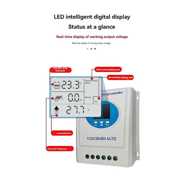 100A MPPT Aurinkolataussäädin 12V 24V 36V 48V Kaksois-USB B