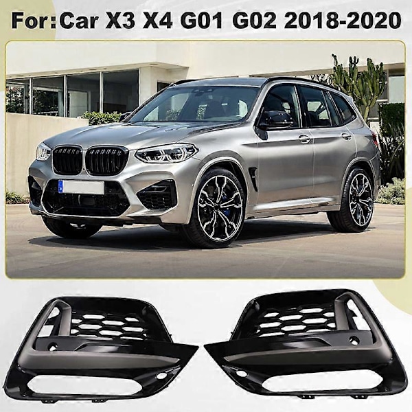 Främre dimljus grill ram trim skydd exteriör kåpa för X3 G01 X4 G01 G02 G08 2018-2020 (med dimljushål)