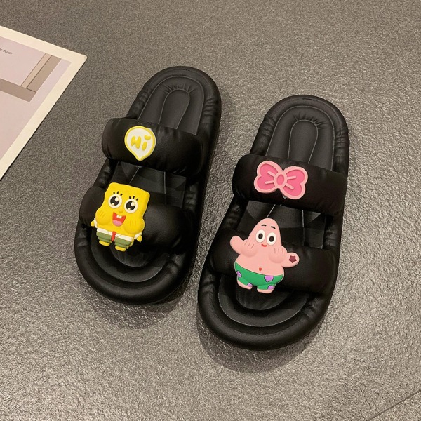 global Hot Rea Hem Tofflor Summer Beach Svampbob black 37-38