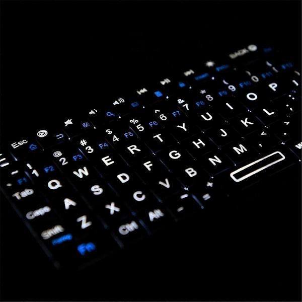 Mini Bluetooth Tangentbord, Bakgrundsbelyst Trådlöst Tangentbord med IR-inlärning