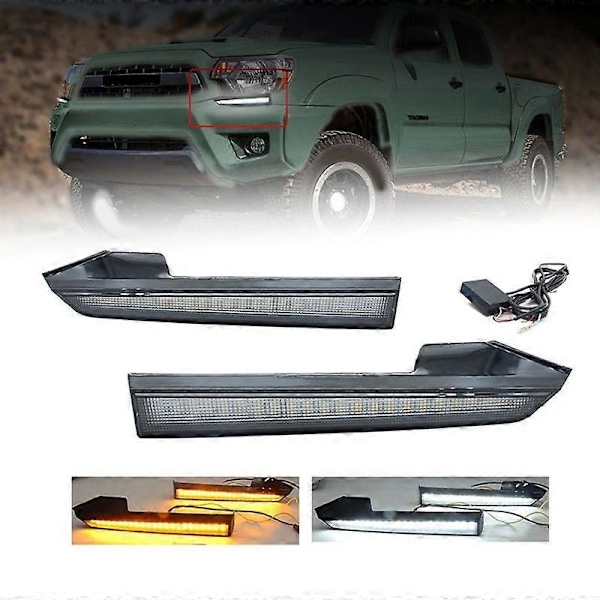 DRL LED Varselljus för 2012-2015 Stötfångarljus Strålkastare Nedre Grill Trim Ljus