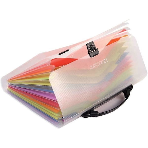 13-pack expanderande arkivmappar dragspelsdokumentorganisatör, Letter A4 papper plastarkivmapp 13 fack expanderbara arkivjackor