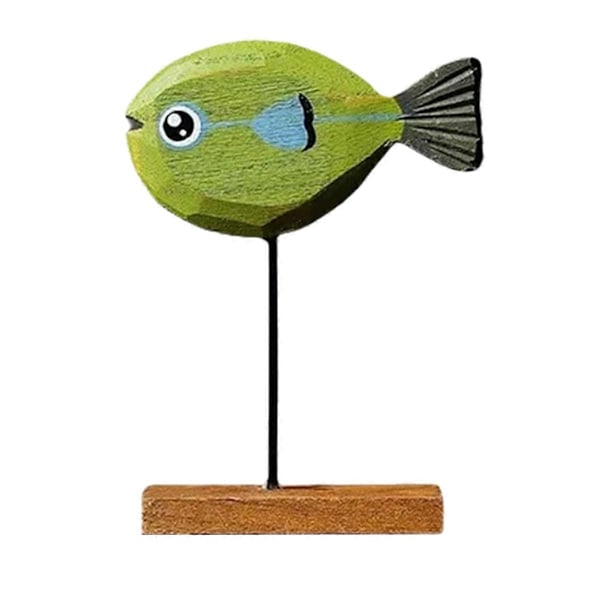Træfisk Statue Nordisk Boligindretning Fisk Skulptur Ornamenter E