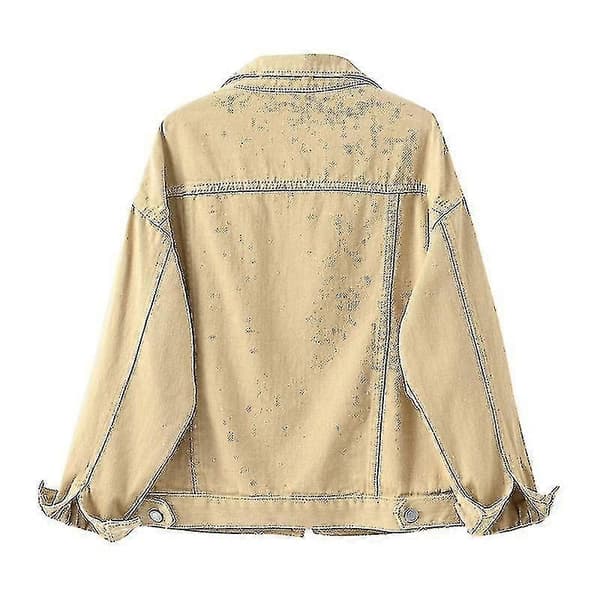Denimjakke til kvinder KHAKI M