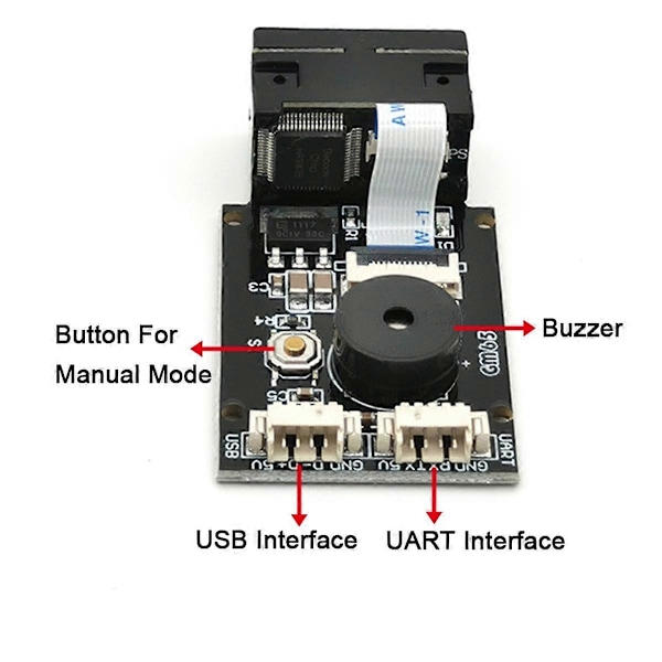 GM65 USB Kabelansluten Streckkodsläsare 1D 2D Streckkodsläsare QR-kodläsarmodul CMOS Summer för Påminnelse