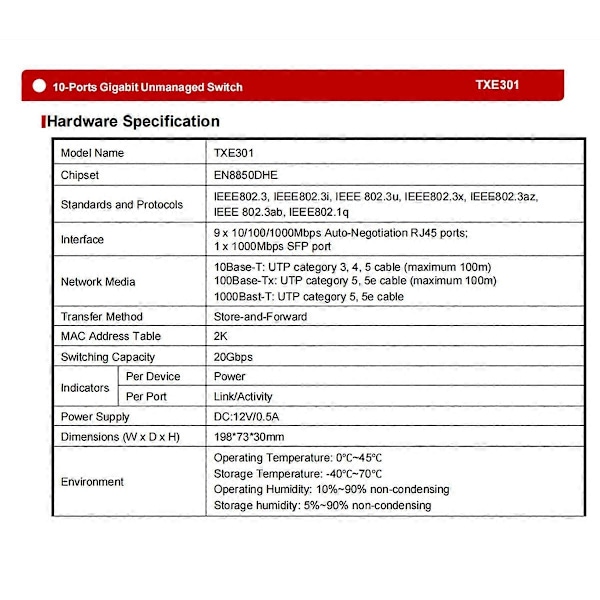 10-portars Gigabit Switch Ethernet Splitter Nätverk Switch Eu-kontakt