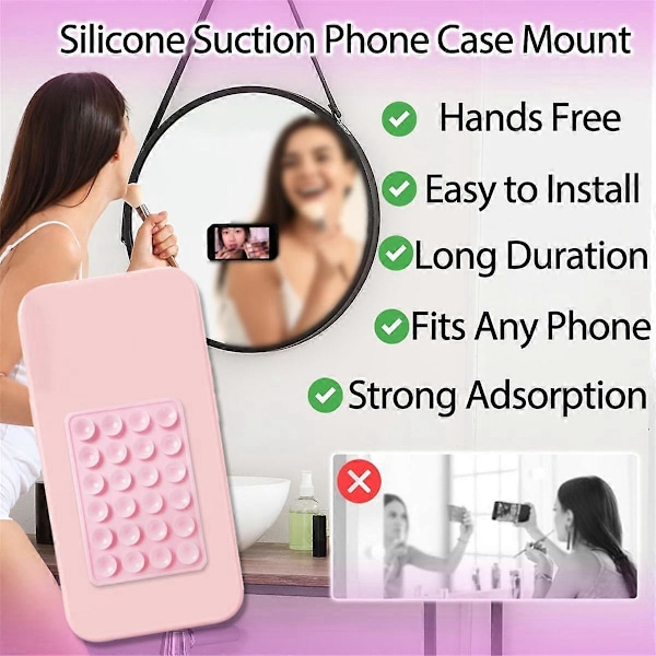 Silikon Sugkopp Telefonfodral Hållare Halkskydd 24st Fyrkantig Sugkopp Handsfree Telefontillbehör Hållare, Klar