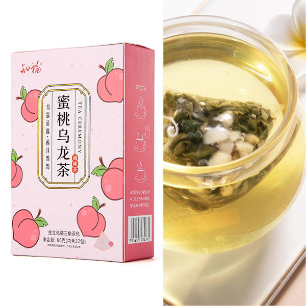 22-pack Persika Oolong Te Individuellt Förpackade Frukttepåsar Fritidsdrickande 66g för Morgon Eftermiddag