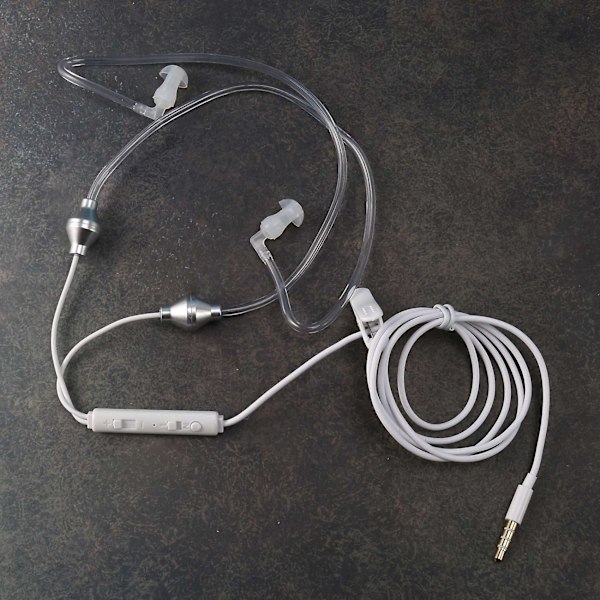 Anti-strålnings Binaural Hörlurar Stereo Hörlurar med Mikrofon Universal 3.5mm Brusreducerande Luftrör Akustiska Öronsnäckor