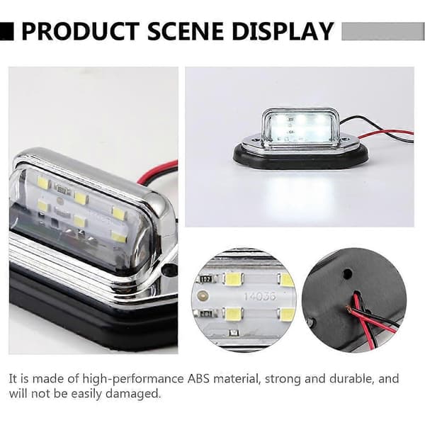 2 stk. 6 LED nummerpladelys Praktisk bil sidelys Lys lastbil sidelys