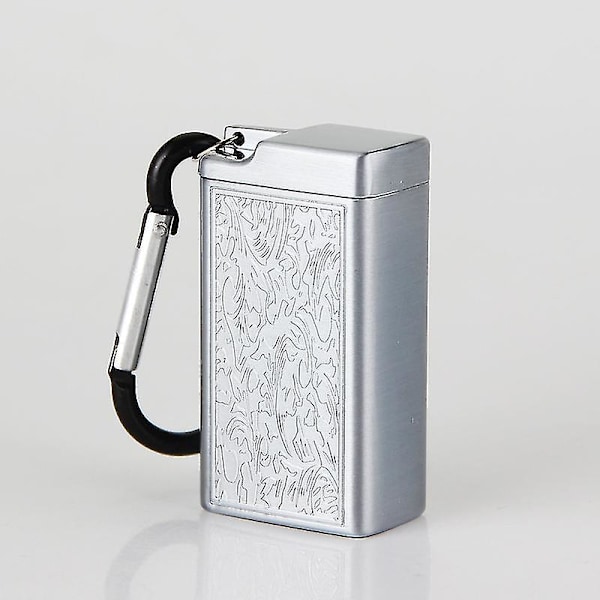 Mini Portabel Fickaskkopp i Metall med Nyckelring Silver