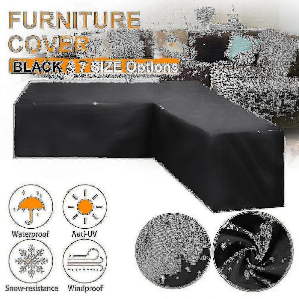12 Storlekar L-formade Allroundskydd Vattentäta Rattanhörnmöbler Skydd Trädgård Patio Utomhus Soffa Skydd Dammskydd 286*222*82cm
