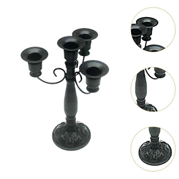 Multi-Arm Ljusstake Bröllopsdekoration Ljusstake Guld
