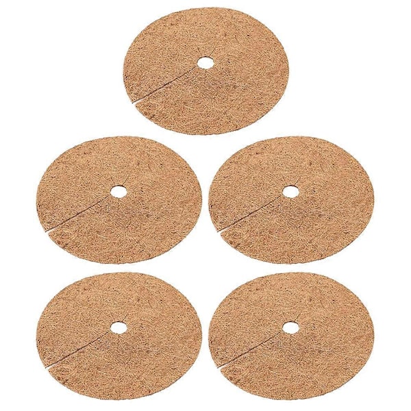 5 st Kokosfiber Trädring Mulch Pad Blomkruka Grönsaker Suckulenter Mulch Ring Skydd för Växter