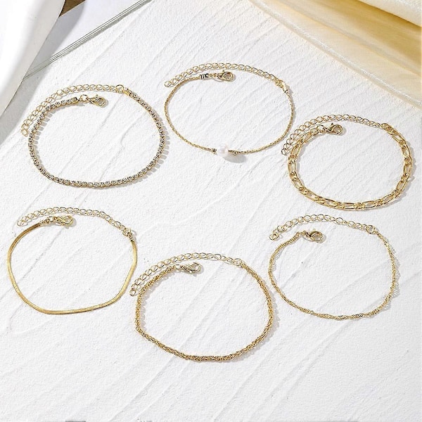 Mode Rhinestone Kristall Pärla Orm Twist Kedja Guld Armband För Kvinnor