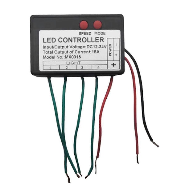 DC12V-24V LED Strip Ljus Kontroller Hopp Vatten Burst Flash Häst Skylt Ljusande Ord Exponerad Ljuslåda RGB Kontroller 4CH