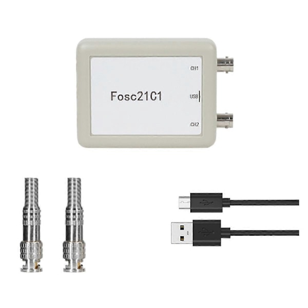 Fosc21C1 2-kanals USB PC-oscilloskop 1MHz samplingsfrekvens Portabelt oscilloskop MCU-utveckling
