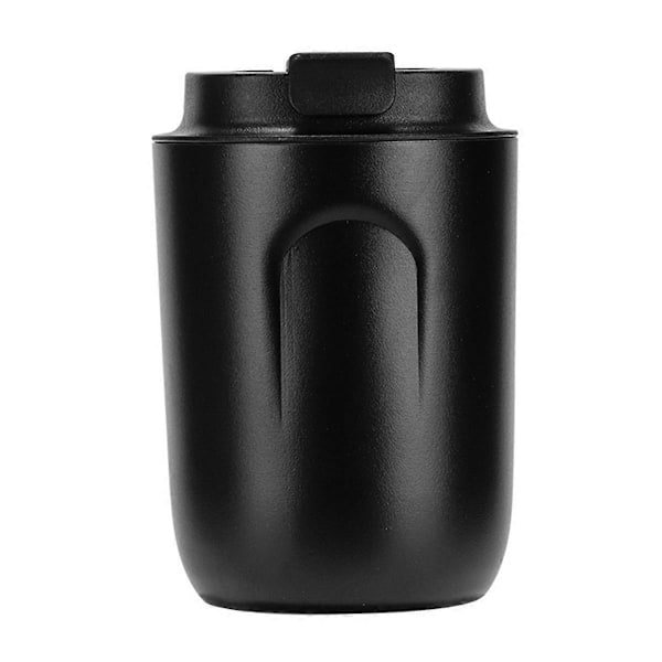 Kaffekopp i rostfritt stål, resemugg, dubbelväggig vakuummugg, svart