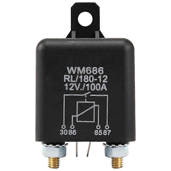 12V 100Amp 4-Pin Kraftig PÅ/AV Strömbrytare Delad Laddningsrelä Svart