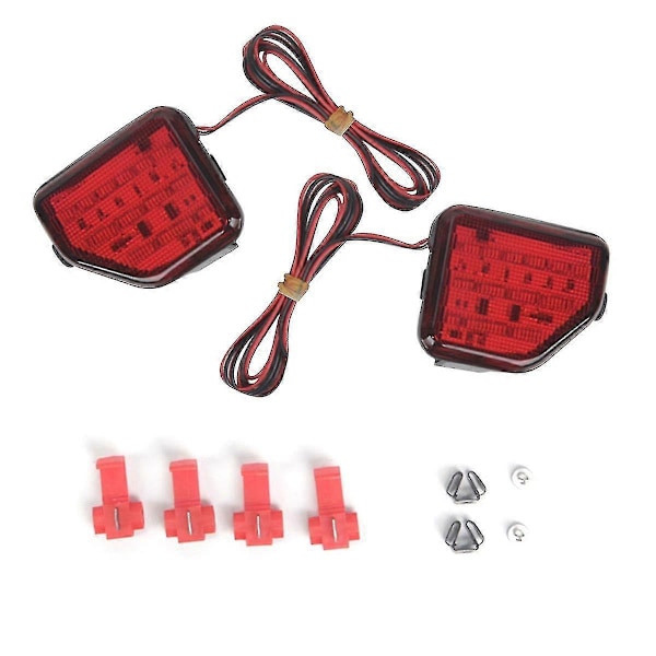 2 st LED Bakre Stötfångare Reflektor För Wrangler Jl 2018-2023 Bakljus LED Sida Röd Lins