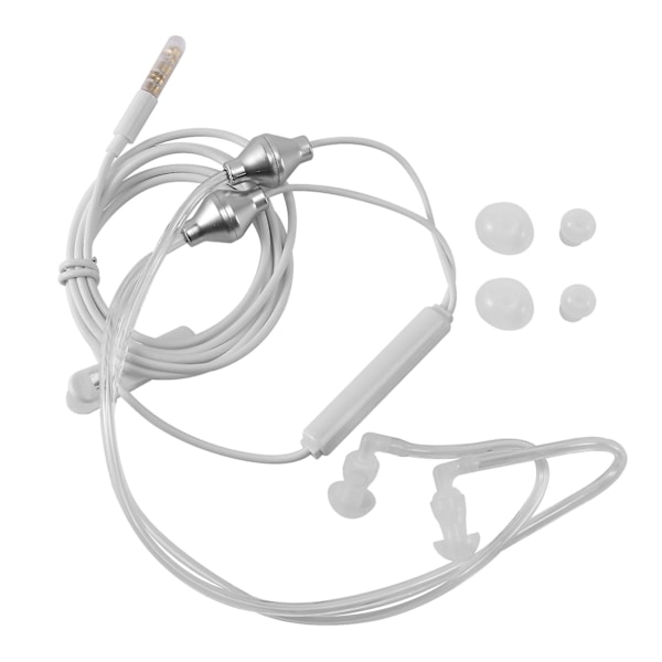 Anti-strålnings Binaural Hörlurar Stereo Hörlurar med Mikrofon Universal 3.5mm Brusreducerande Luftrör Akustiska Öronsnäckor