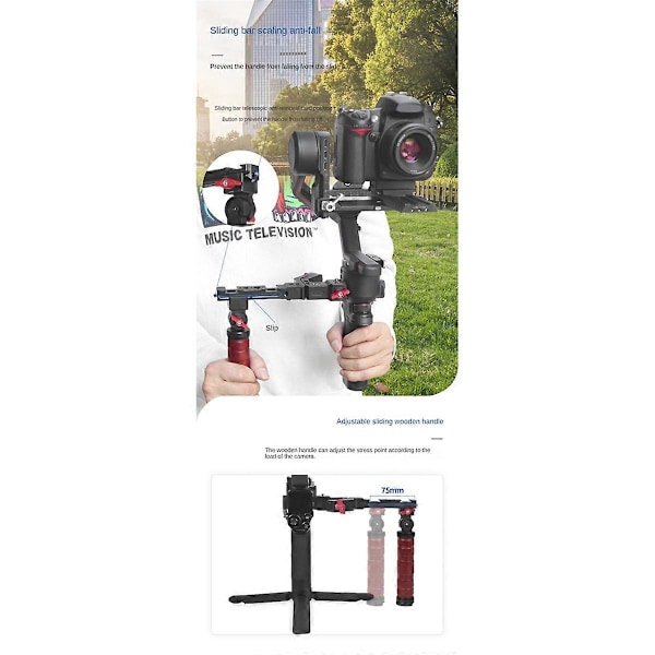 För handhållen stabilisator expansionsgimbalfäste, hopfällbar 2-användning, C