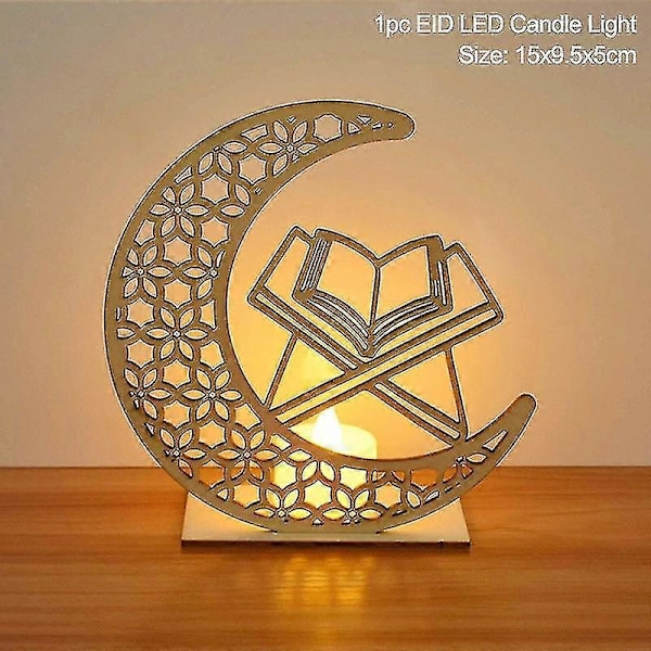 Eid Mubarak -riipus LED-valoilla kotiin, islamilainen Eid R Kareem -koriste Style 2