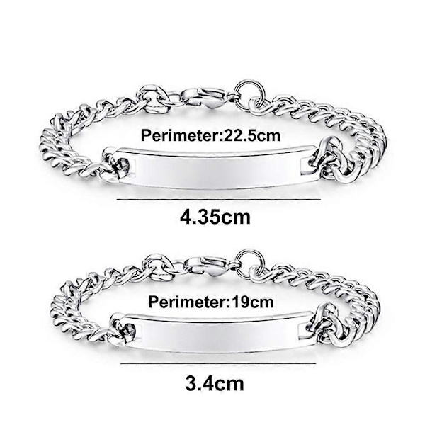 Fantastiska Forever And Always Rostfria Stål Pararmband För Kvinnor Män Smycken Matchande Set-Silverfärgade