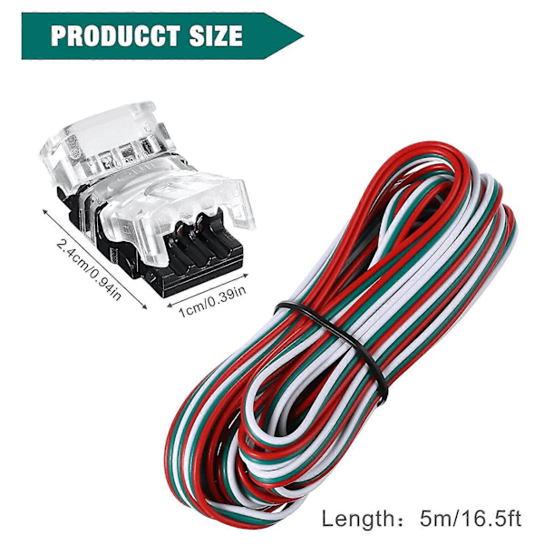 11 Stycken Justerbara 3-Pin LED Strip Kontakter 10mm Terminal för WS2811
