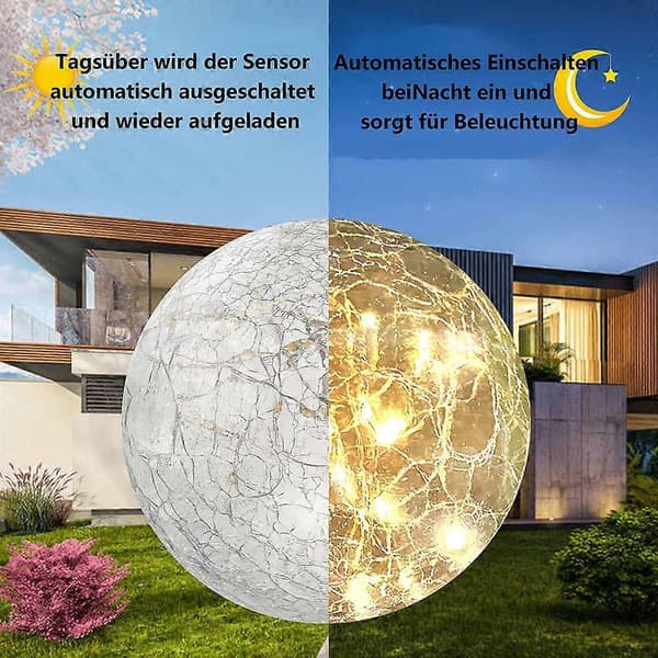 Solar Crackle Bottle Garten Bodenlampe - 12cm Varm 30 Lys