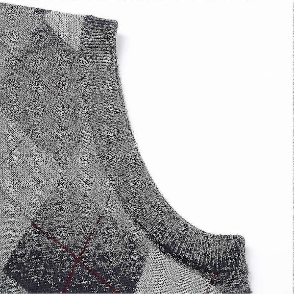 Miesten kashmirvillasekoitus neule hihaton V-aukkoinen villapaita Dark Grey L