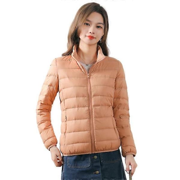 Ultralätt kort dunjacka för dam ORANGE 4XL