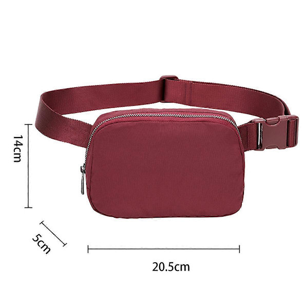 KXJ-Bältesväska för Kvinnor Trendiga Magväskor Crossbody Väska Midjeväska för Vandring Promenader Cykling Resor Burgundy