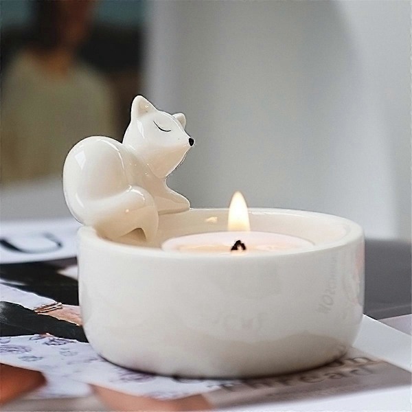 Fox Ljusstake Fox Värmeljushållare Värmande Tassar Fox Värmeljushållare Ornament Söta Ljushållare