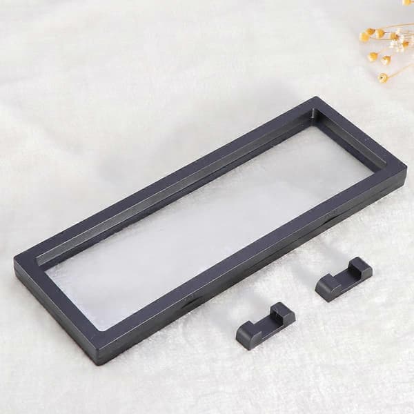 3D Flydende Ramme Skyggeboks Display Case Møntboks Smykke Display Show Case 11x30cm (Sort)