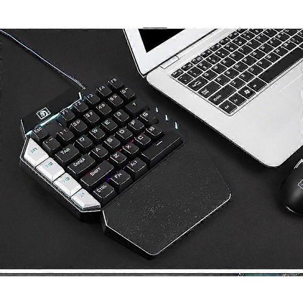 Mini - enhands Gaming RGB LED Bakgrundsbelyst USB Kabelansluten Spel 38 Tangenters Tillbehör