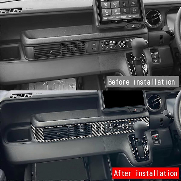 Bil Centerkonsol Luftkonditionering Trim Ram RHD Kolfiber