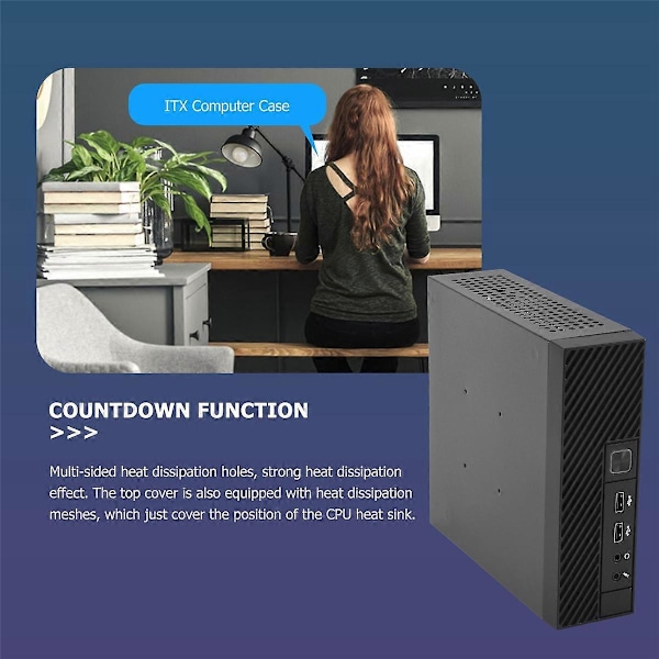 ITX Datorchassi M06 Mini Desktop Chassi HTPC Industriellt Kontrollchassi