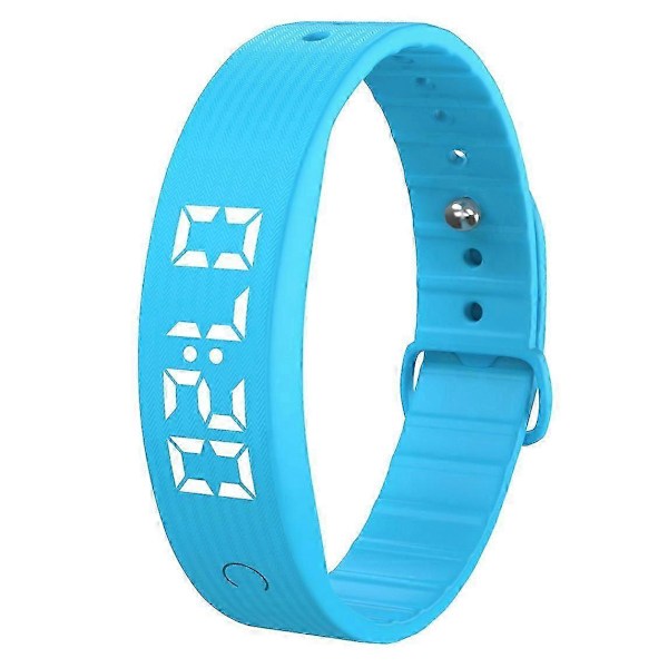 W5SV Smart Armband med Vibrerande Alarm, Sömnövervakning Digital Display Elektrisk Klocka - Grön Sky Blue