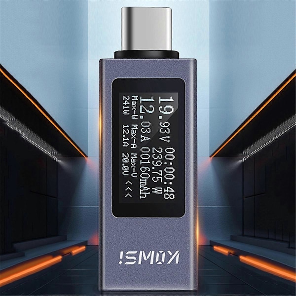 Typ-C Multifunktionell Digital Display Amperemeter Testare