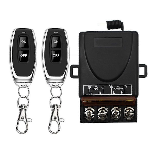 AC 220V 30A 1CH 433MHz Trådlös Fjärrkontrollbrytare RF Relämottagare + På/Av Sändare för El