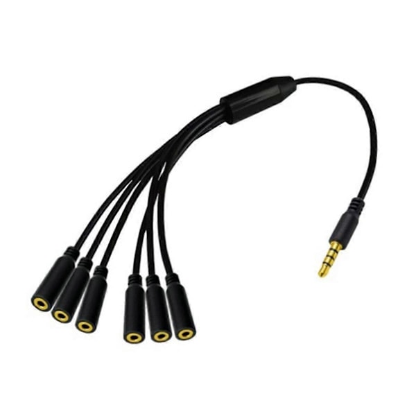 4-polet TRRS han til 5 porte Aux kabel øretelefon mikrofon lydadapter
