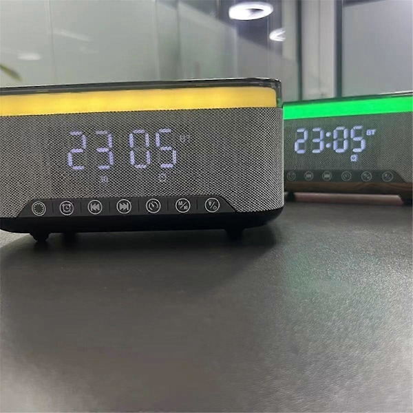 Bluetooth-kaiutin lataus-LEDillä ja herätyskellolla - valkoinen