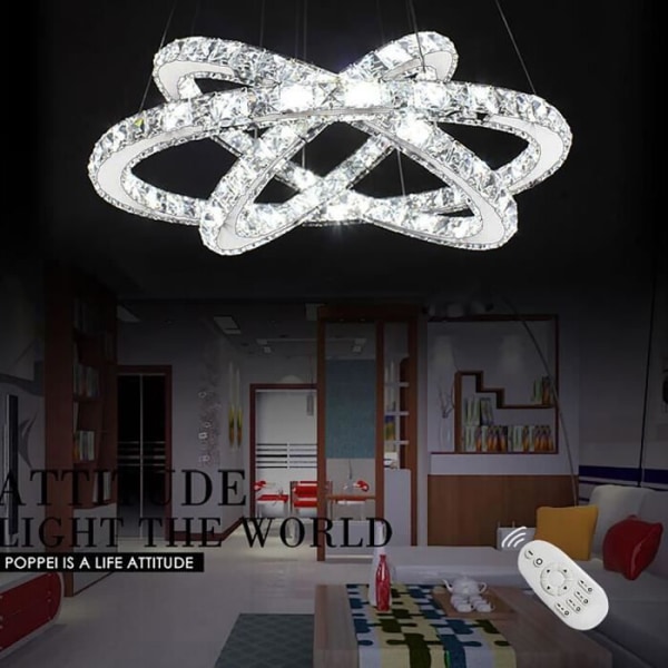 LILIIN LED Kristall Taklampa 72W 3 ringar Dimbar