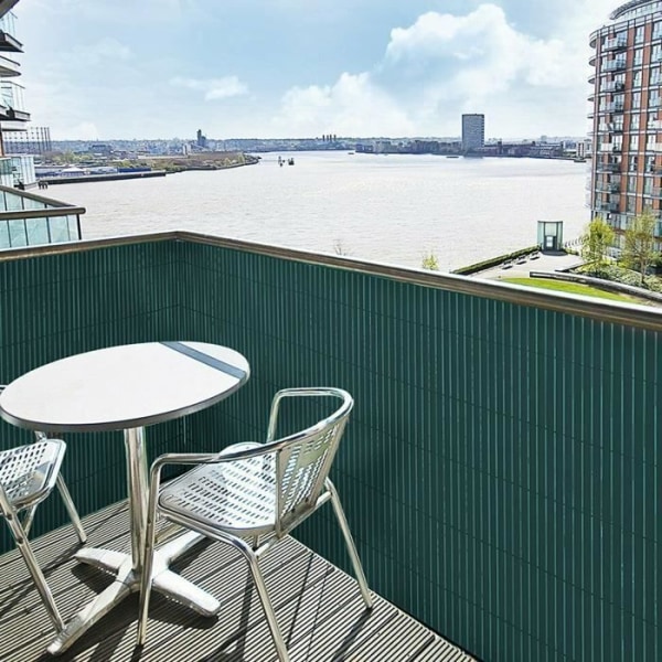 LILIIN PVC käpp för trädgård balkong terrass, vindskydd staket, Balkong persienner, Sekretessskärm 120x300cm, Grön