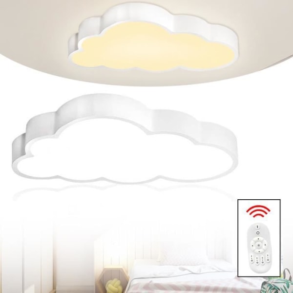 LILIIN 48W LED-taklampa med fjärrkontroll Clouds Shape-lampa för barnkammare i sovrummet, 500x28x53mm