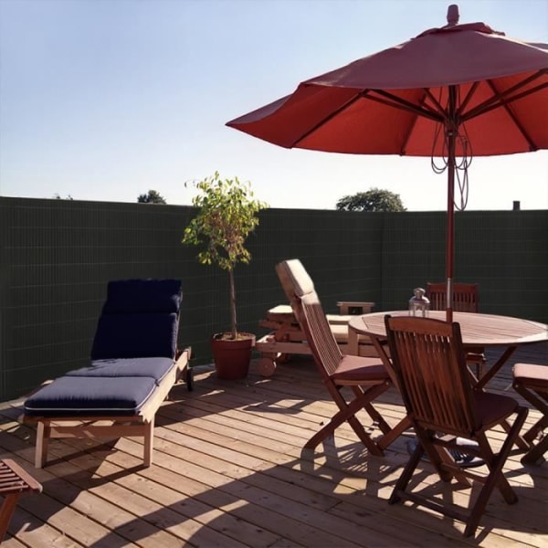 LILIIN PVC canisse för trädgård balkong terrass, vindskydd staket, Balkong persienner, Sekretessskärm 160x400cm, antracit