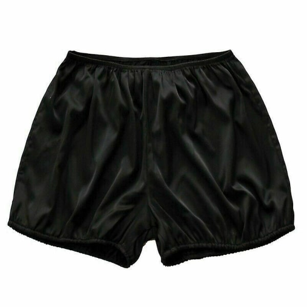 Dam Lolita Pumpa Underkläder Faux Silk Satin Shorts Kalsonger Bloomers Black