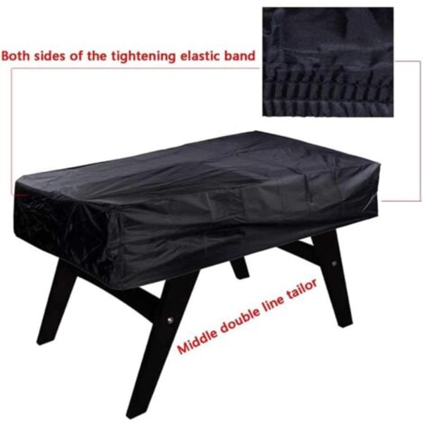Fotbollsspelsbordsskydd, Vattentätt fotbollsspelsbordsskydd Rektangulärt fotbollsspelsbordsskydd 163x114x46 cm 420d Oxfordtyg, Svart